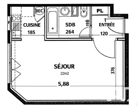 Studio à vendre 32,75 m² Issy-les-Moulineaux