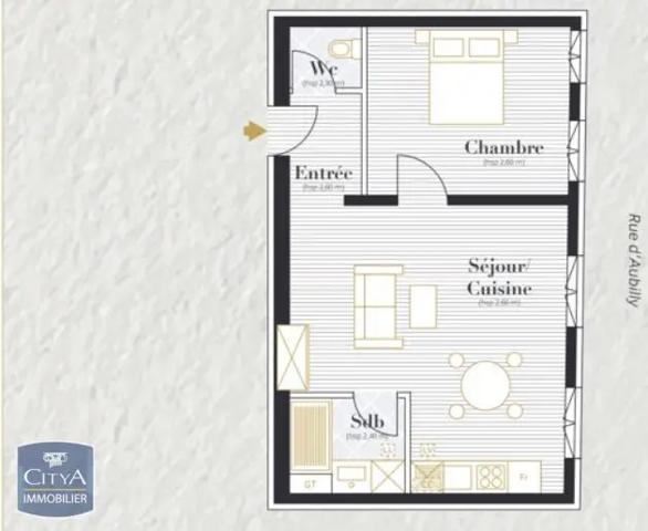 Appartement à louer 2 pièces 39.38m²