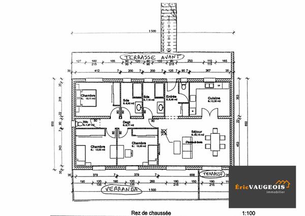 Coulommiers (77120) Maison plain-pied sur sous-sol. Terrain 1000m² Rebais