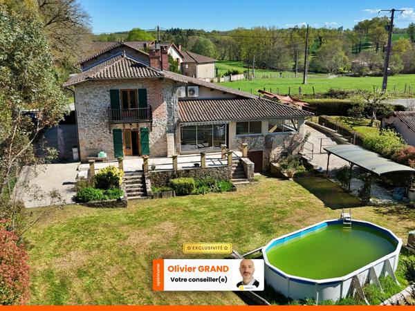 Grande maison familiale en Pierre avec Jardin - Piscine et Ruisseau- Proche saint-Junien