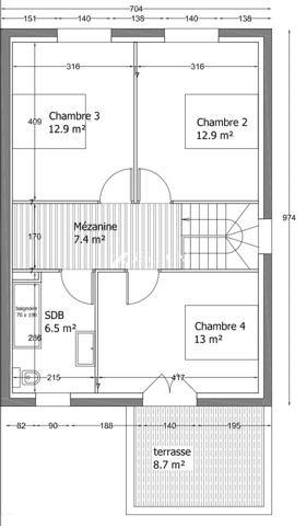 Maison contemporaine de 2016 - 114m2 habitable - 4 chambres - DPE A Ploufragan (22440)