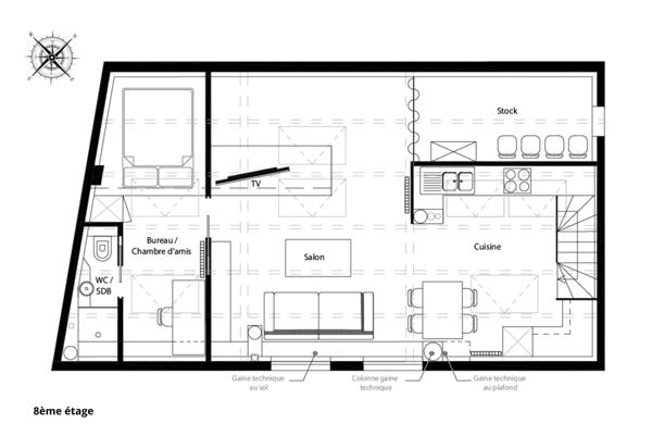 Appartement T3 à vendre  3 pièces - 60 m2 PARIS - 75006