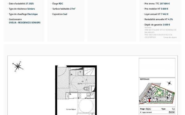 Appartement à vendre    1 pièce • 27 m2 Mauguio