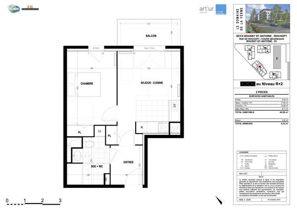Location Appartement40,06 m² - 2 Pièces - BOUSSY ST ANTOINE (91800)
