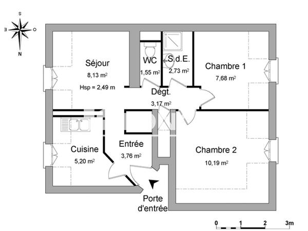 Location Appartement 3 pièces 42.41 m² - 2 SENTIER AU BOIS Mulhouse 68100