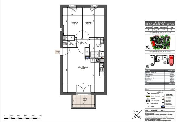 T3 avec Balcon à Vendre sur le Quartier Lafayette- Eblé à ANGERS