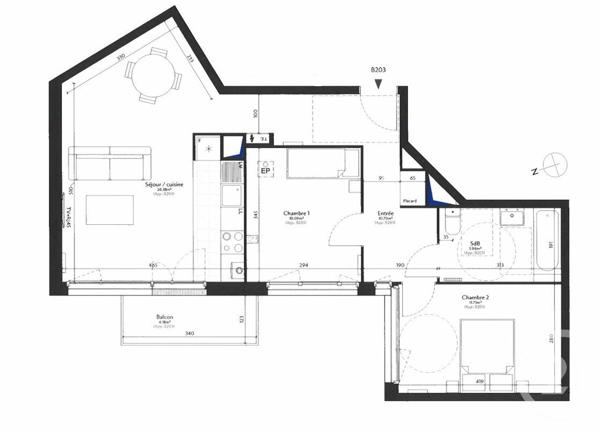 Appartement F3 à vendre  3 pièces - 64,87 m2 EPINAY SUR SEINE - 93