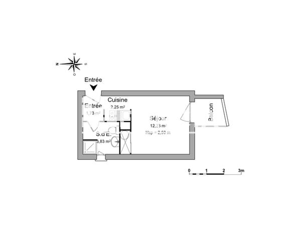 Location Studio 19.88 m² - 14 AVENUE PIERRE DONZELOT Rennes 35000