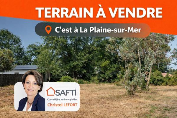 Terrain viabilisé 1400 m2 - La Plaine sur Mer -  Proche plage du Cormier