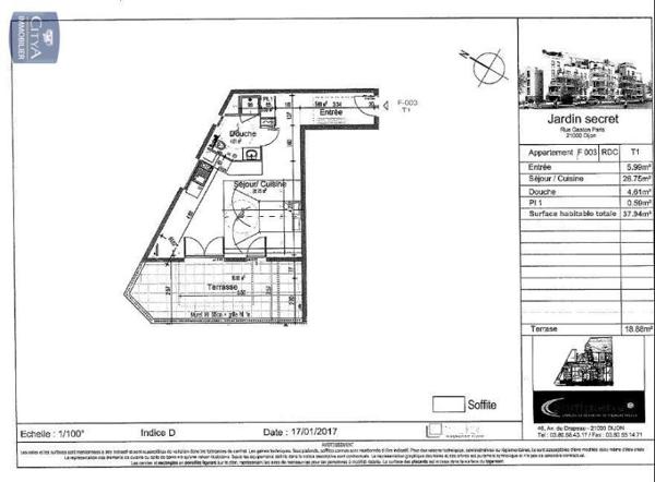 Appartement à louer 1 pièce 37.94m²