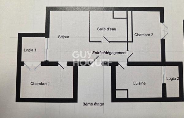 Appartement T3- traversant