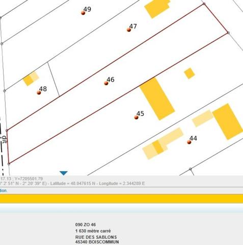 Terrain d'environ 1 630 m² constructible