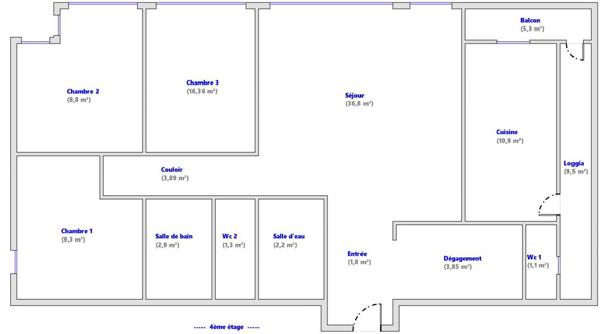 Appartement Paris 4 pièce(s) 105 m2