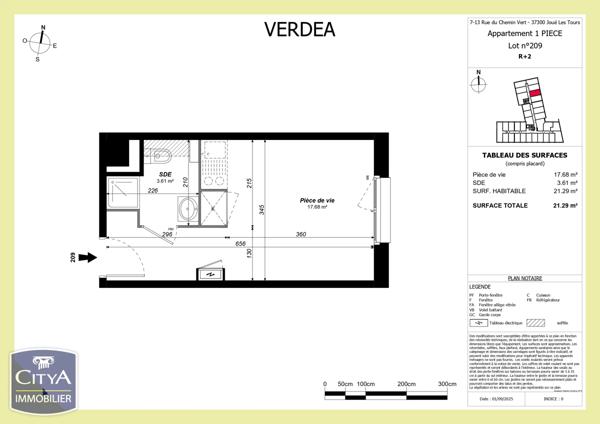 Appartement à vendre 1 pièce 21.29m²
