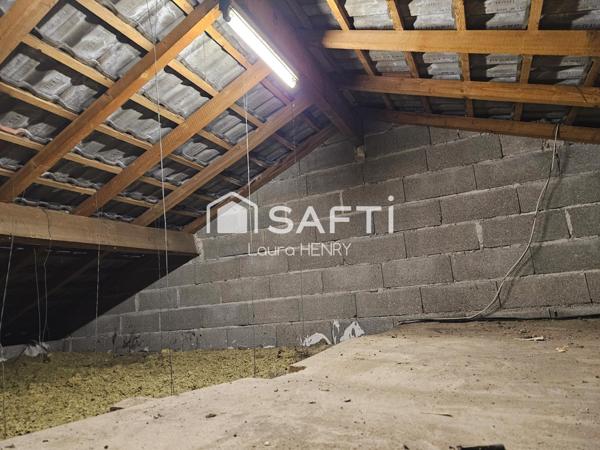 Maison individuelle de plain pied à renover, grand terrain arboré.