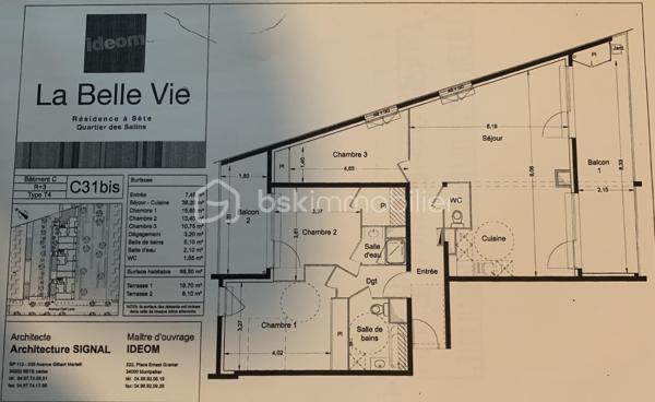 Appartement de 98,50 m²