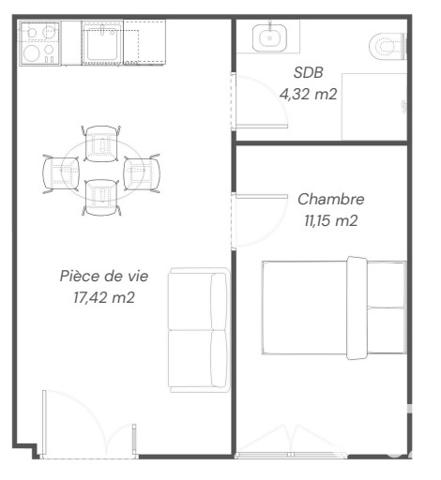 Appartement à vendre 2 pièces 32,89 m² Morlaix