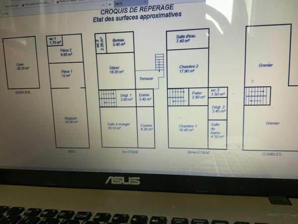 Maison à vendre 5 pièces DESCARTES (37) avec la possibilité d avoir deux logements