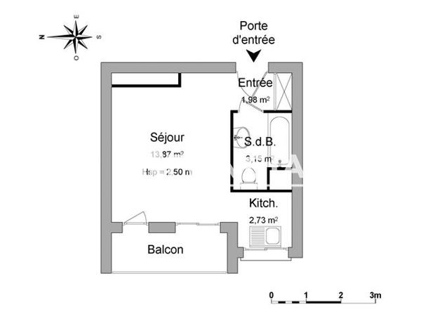 Location Studio 21.7 m² - 22 RUE SCHLUMBERGER Mulhouse 68200