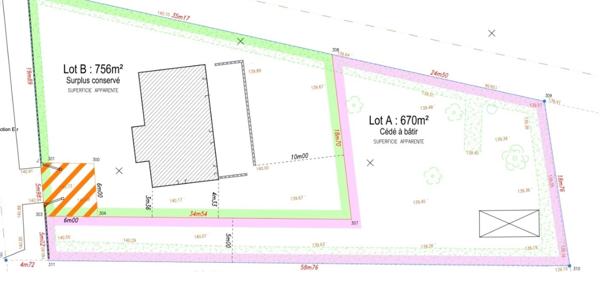 Terrain à bâtir de 670m2