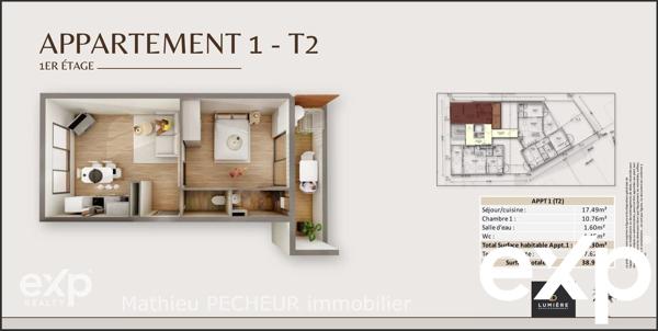 SAINT-DENIS / APPARTEMENT T2 NEUF / STANDING