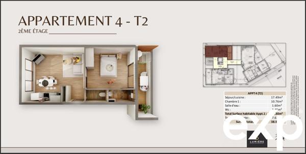 SAINT-DENIS / APPARTEMENT T2 NEUF / STANDING