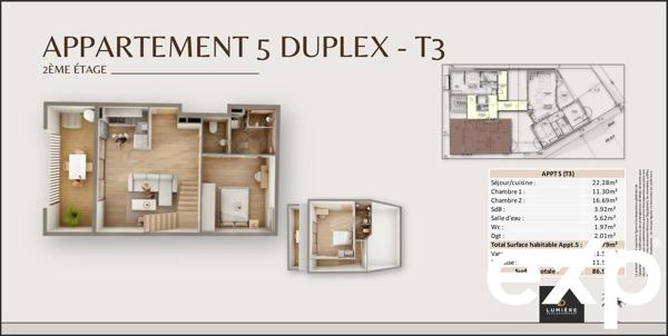 SAINT-DENIS / APPARTEMENT T2 NEUF / STANDING