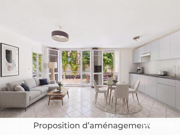 2 pièces de 49 m² avec balcon, RDC comme un 1er étage – Rue du Chemin Vert, Asnières-sur-Seine