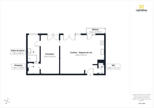 2 pièces de 49 m² avec balcon, RDC comme un 1er étage – Rue du Chemin Vert, Asnières-sur-Seine