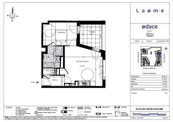 LES JARDINS DE GABRIEL - NANTES - PINEL T3 - B302