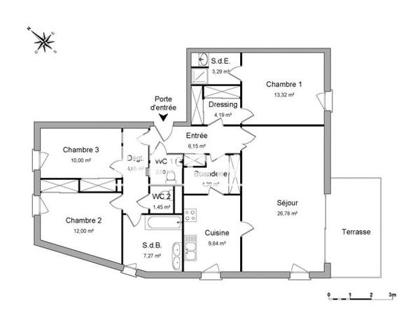 Location Appartement 4 pièces 105.53 m² - 8 RUE ALBERT EINSTEIN Draveil 91210