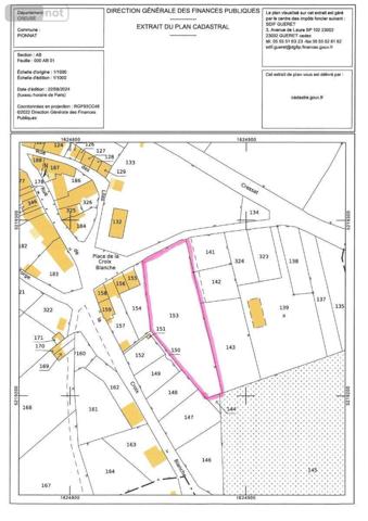 Terrain à Batir à vendre à Pionnat en Creuse (23140), ref : 10986/693