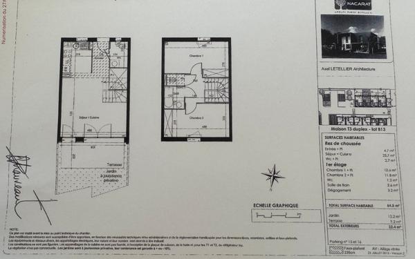 Appartement à vendre    3 pièces • 64,50 m2 Launaguet
