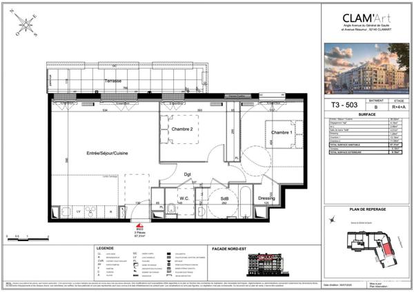 Appartement à vendre 3 pièces 67 m² Clamart