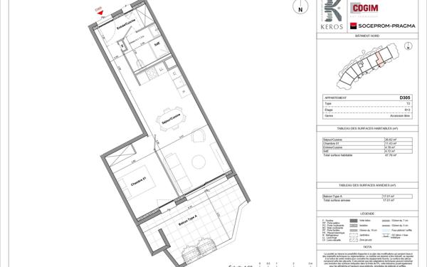 Appartement à vendre    2 pièces • 47,76 m2 Lattes