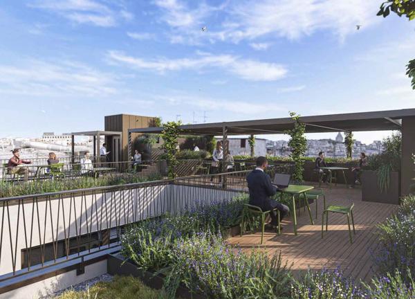 Bureaux à louer Paris 9 immeuble indépendant avec rooftop végétalisé