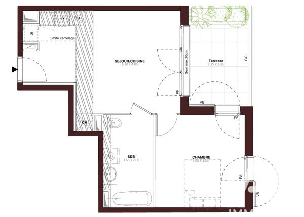 Appartement à vendre 2 pièces 42,5 m² Vitry-sur-Seine