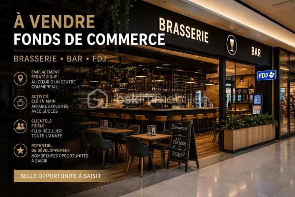 Implanté au cœur de la Galerie Marchande Carrefour, ce restaurant bénéficie d'une visibilité exceptionnelle sur un pôle commercial très fréquenté de Claye-Souilly (77410). Facilement accessible en voiture, entouré d'enseignes nationales et de commerces variés, le site attire quotidiennement une clientèle de proximité comme de passage, propice à la restauration sur place autant qu'à la vente à emporter.
L'établissement dispose d'une superficie intérieure de 219 m², complétée par une terrasse de 57 m², soit une surface totale d'environ 276 m². Il se compose d'un côté brasserie et d'un côté bar, pour une capacité totale d'environ 180 places assises. Il est doté d'une cuisine généreuse en surface et bien équipée, ainsi que d'une réserve spacieuse, permettant une organisation efficace de la production et des approvisionnements.
Le fonds est exploité avec une licence IV ainsi qu'un point de jeux FDJ, générant des revenus complémentaires réguliers.
Fort d'une clientèle fidélisée depuis plusieurs années, l'établissement affiche un chiffre d'affaires stable (768 985 € HT en 2025) et dispose encore d'un beau potentiel de développement, notamment sur les segments événementiel et livraison.
L'environnement commercial, animé et diversifié (restauration, boutiques, loisirs), profite d'un large parking gratuit et d'une bonne fréquentation en semaine comme le week-end.
Annonce présentée par Marc Verrecchia, agent commercial BSK Immobilier, immatriculé au RSAC de Meaux  sous le n° 879 094 282.
Mandat n°260619
Prix : 630 000 € FAI (honoraires d'agence à la charge du vendeur).
Informations sur les risques auxquels ce bien est exposé disponibles sur le site Géorisques.