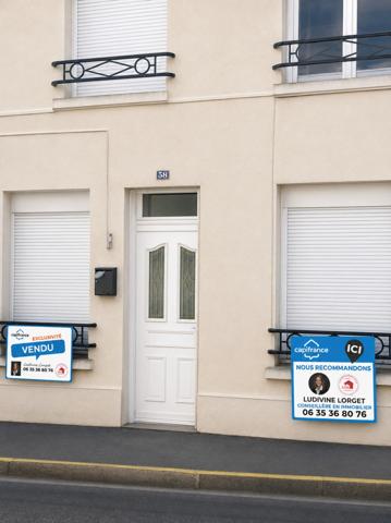 Maison de ville avec terrain à vendre 4 pièces NEUILLY SAINT FRONT (02) Maison à rénover- 69m2- 3 chambres – grenier – une dépendance -Terrain 147m2