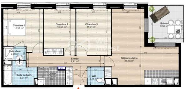 VILLENOY (77124)  - APPARTEMENT 4 PIECES
