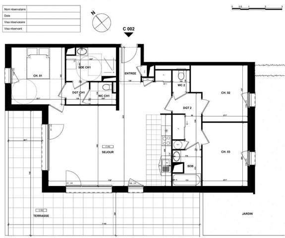 Vente T4 lumineux avec double terrasse , Lannion centre (22300 )