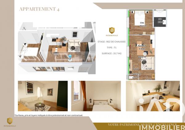 Appartement à vendre 2 pièces 35,7 m² Fougères