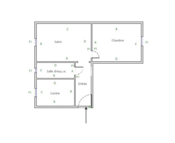 Appartement 2 pièces - 27 m²