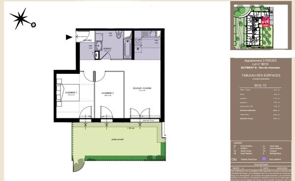 A VENDRE Appartement de type 3 avec jardin privatif sur AVRILLE