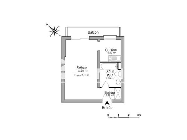 Location Studio 29.9 m² - 75 69 67A 67B RUE D'ISLE Limoges 87000