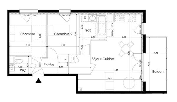 T3 neuf à louer-quartier du bourny Laval (53000)