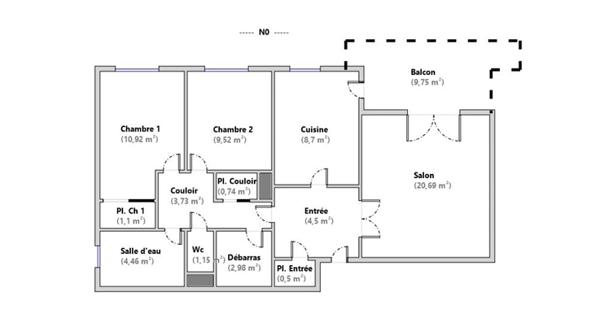 Appartement à vendre 3 pièces 70 m² Villeurbanne