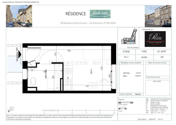 Studio à vendre 18 m² Agen