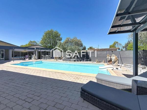 Maison 5 pièces avec piscine, double garage et dépendance