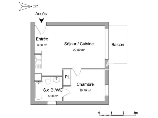 Location Appartement 2 pièces 41.8 m² - 210 RUE DU CDT GEORGES LEDRU Canteleu 76380